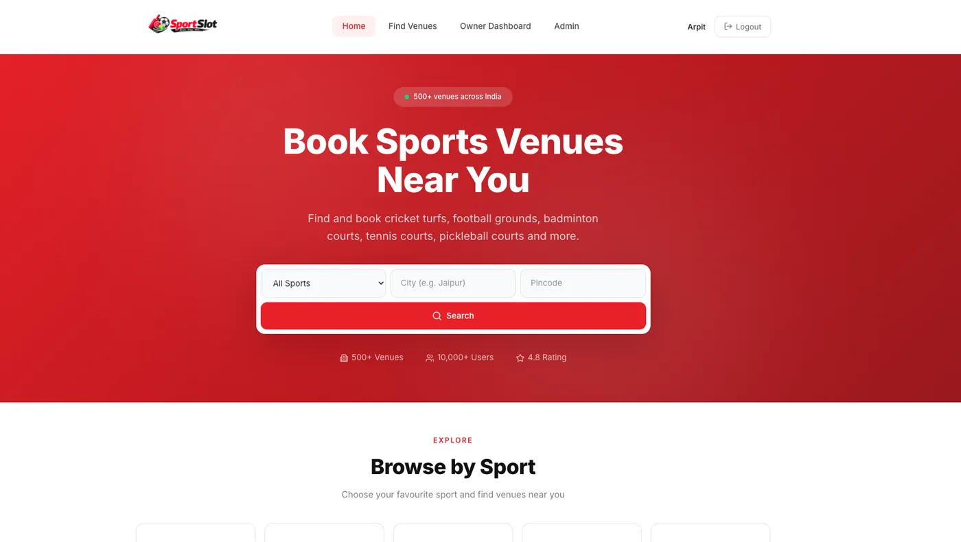 The SportSlot website